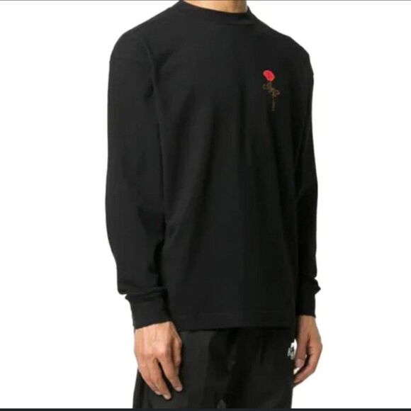 Eighty Eight Long Sleeve shirt printed rose size medium lack unisex m trendy - Picture 10 of 11